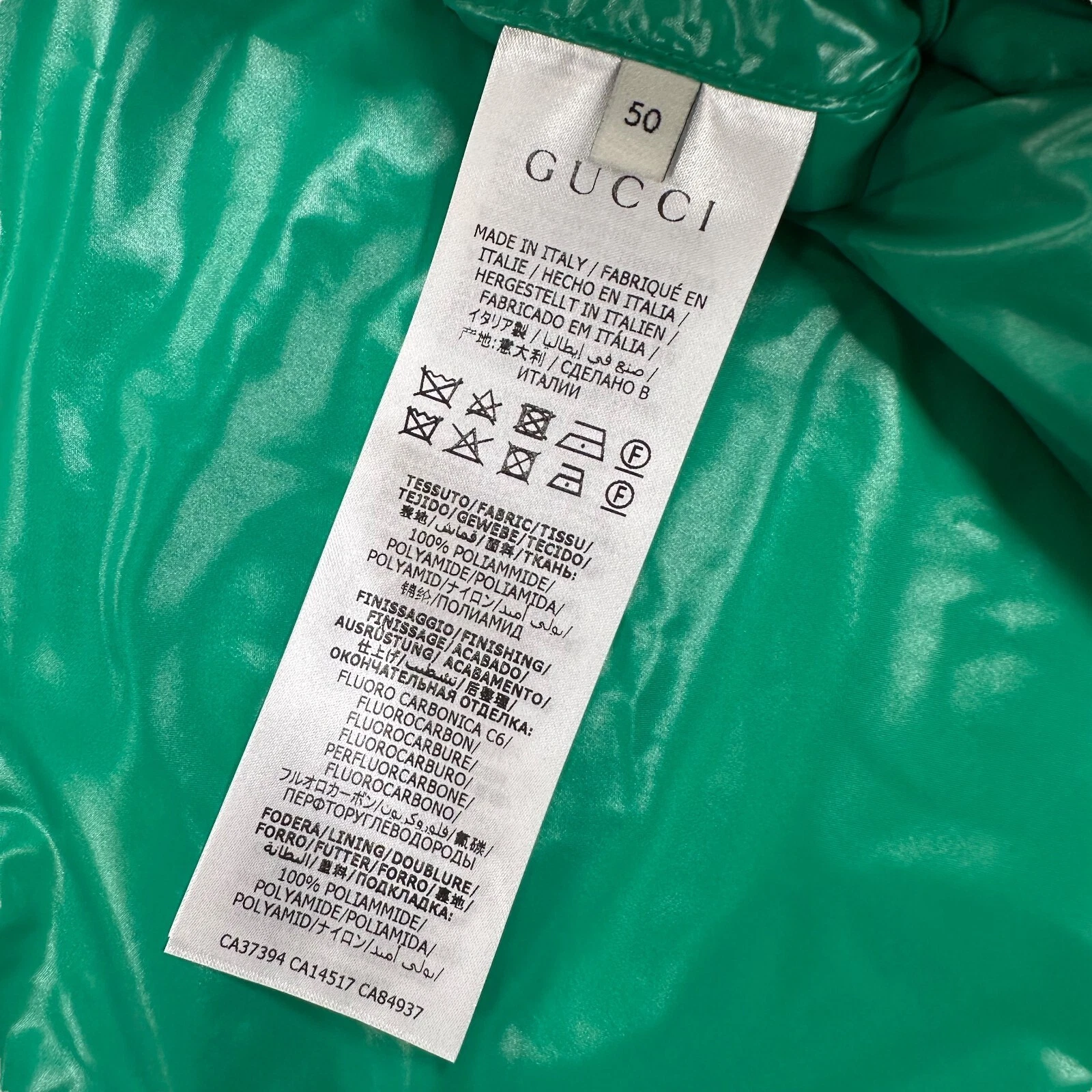 Gucci Taglia L Rosso Gucci Worldwide Piumino Giacca Verde Foderato Bandiere Bottoni