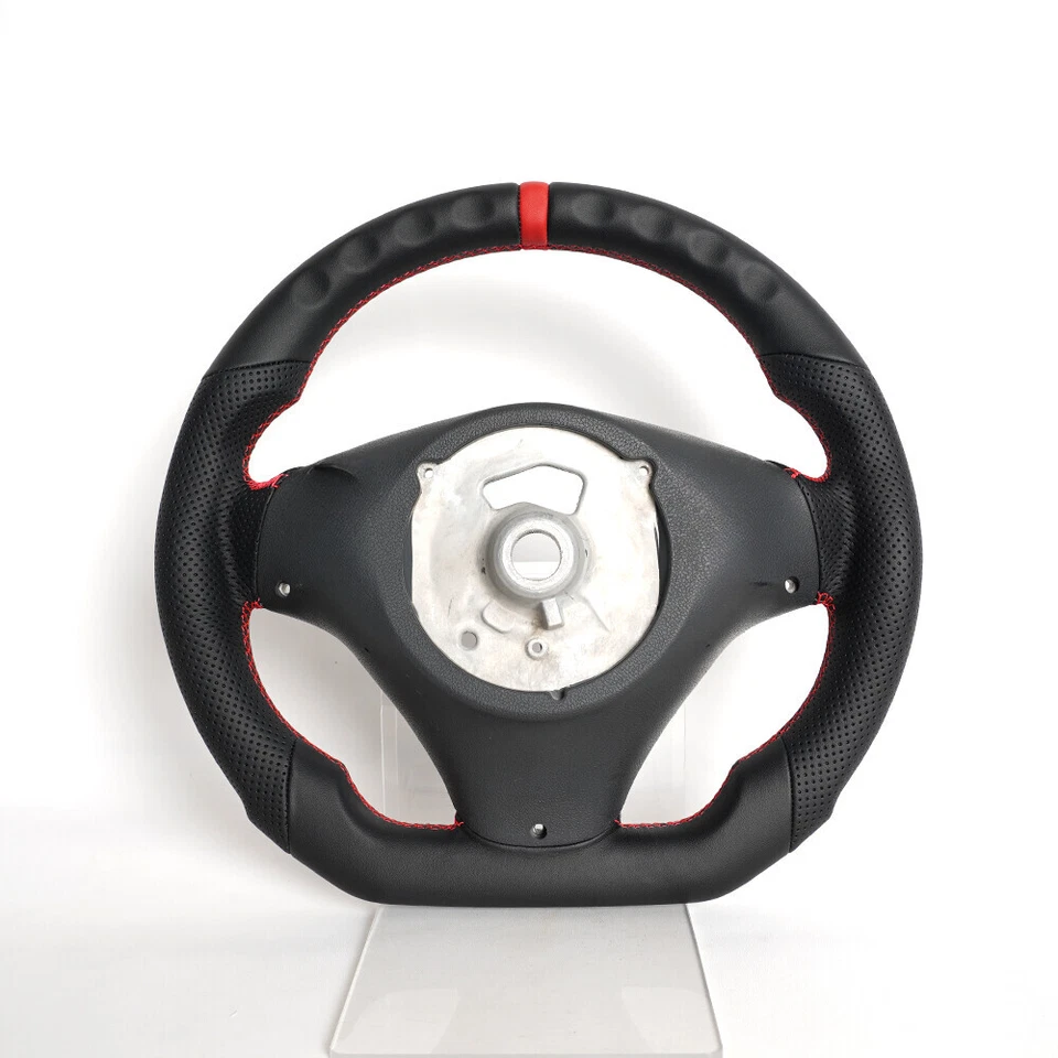 Volante de cuero completo para BMW E90 E92 E93 M3 328i 335i manual línea roja Foto 3 de 4