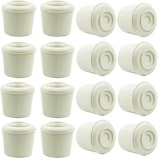 Furniture Leg Floor Protectors 16 Pack - White Rubber Caps for 21-22mm Feet