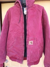 Vintage Carhartt J68BRK Full Zip Hooded - Burgundy Jacket Size XL Read Descripti