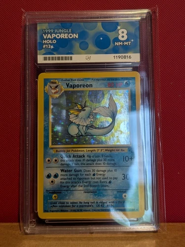 Pokemon Vaporeon - 12/64 Holo Jungle ACE 8 NM-MT Ace Label (Scans + Subs)