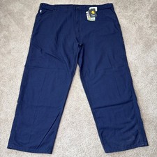 Carhartt FR Pants Mens 50x30 Navy Blue Canvas Fire Resistant Workwear FRB159 NWT