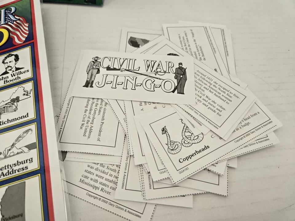 Civil War Jingo Bingo Style Game 2-30 Players FREE SHIPPING - Image 3 of 4