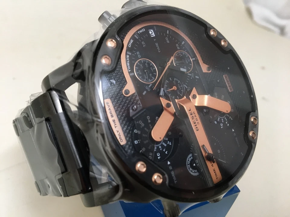 Новый Diesel DZ7312 г-н папа 2.0 хронограф черный из нержавеющей стали часы 57 мм - Изображение 2 из 4