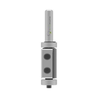 Systemshop24 Wendeplatten-Bündigfräser mit zwei Kugellagern Z2 D16mm AL30mm S8mm