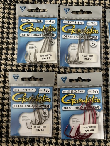Lot De 14 Packs Crochets Gamakatsu Offset – Pour Pêche En Eau Douce