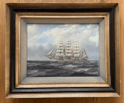 Klassische Ölgemälde Schiff P Gerkenburg Signatur Mit Rahmen