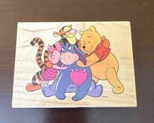 Disney HUGS ALL AROUND Rubber STAMP 997-J01 All Night Media Pooh Tigger Pig