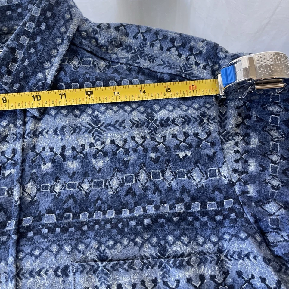 Vintage 90s LL Bean Aztec Navajo Western Button Up Flannel Shirt Size Mens S USA - Image 4 of 4