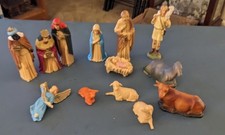 Vintage Weihnachtskrippe aus Kunststoff - 12-teilig - Made in Hong Kong