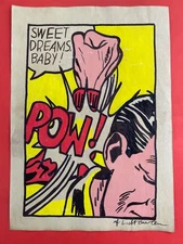 Roy Lichtenstein (Handmade) Drawing On Old Paper signed and stamped
