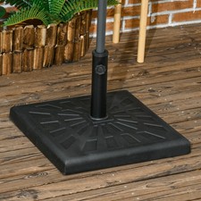 19kg Resin Garden Parasol Base Holder, Square Outdoor Market Umbrella Stand