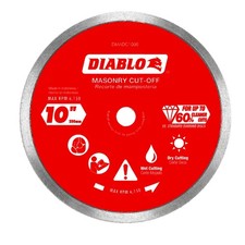 DIABLO DMADC1000 10" Diamond Continuous Rim Masonry Cut-Off Disc