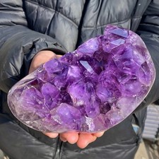 3.16LB  Large Natural Amethyst geode quartz cluster crystal specimen Healing.