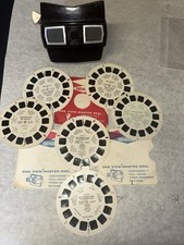 View-Master Bakelite Viewer Brown 6 Reels Roy Rogers Rin Tin Tin New Hampshire