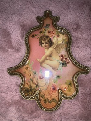 Michael Negrin Pink Cherub   Plakette selten entzückendes Stück signiert