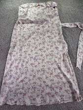 Wild Fable Ivory Pink Floral Dress Midi Tie Waist 1X NWT