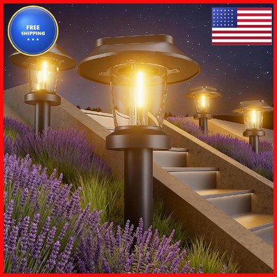 Pywut Solar Pathway - 8 Pack Solar Powered Garden Waterproof Ip65