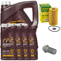 MotoröL Filter Set Mannol 5W-30 API SN 9 Liter + Schraube FüR Mercedes Vito W639