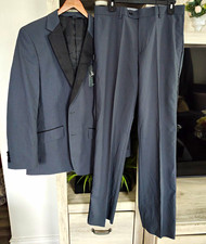 Lineage Gun Metal Tuxedo Suit 2-Piece 38R Jacket Pants 34W, Inseam 34"