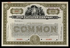 Otis Elevator Company. Stock Certificate.