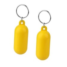 2pcs Boat Floating Keychains, 2.56x0.98in Yellow Buoy Float Key Pendant, Oval