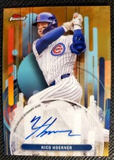 2025 Topps Finest Nico Hoerner On Card Auto Gold Refractor SSP/50 Cubs MINT!🔥