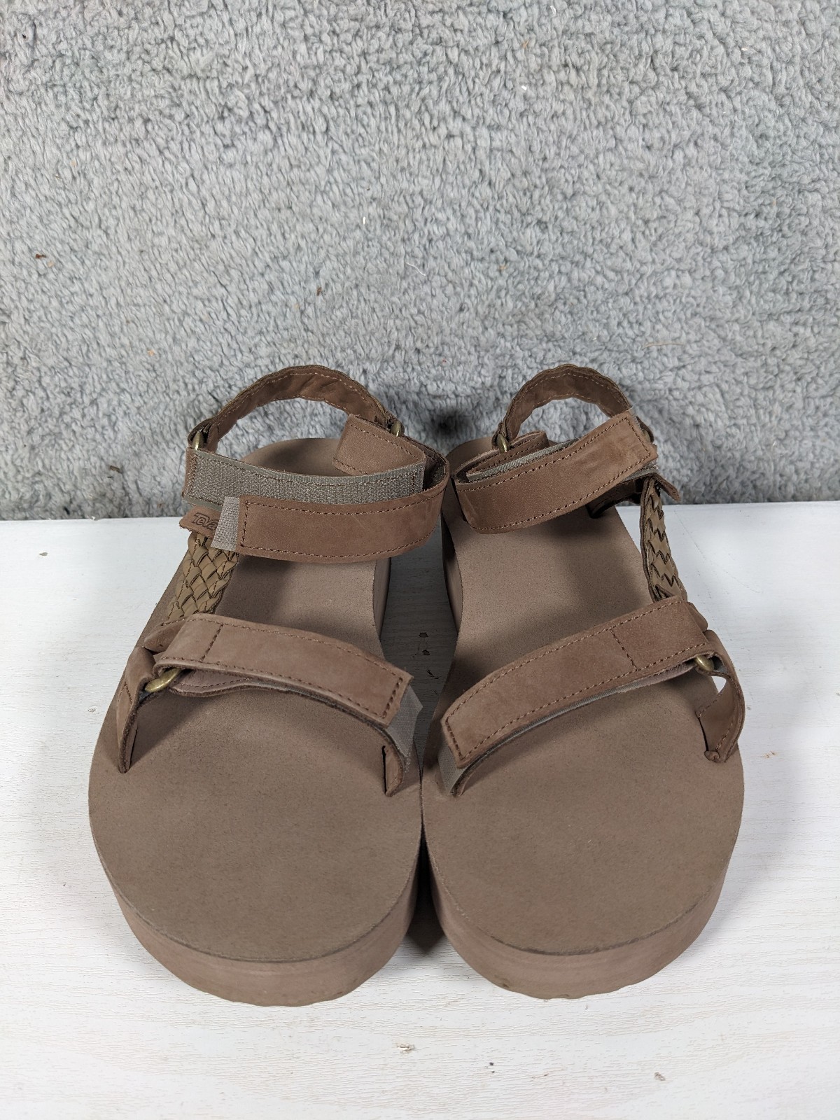 Teva Brown Flatform Universal Interweave Sandals … - image 1