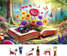 Blueforest 500 Piece Jigsaw Puzzle Magical Forest with Flowers  Butterflies NEW