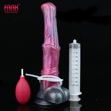 realistisches-Dildo-mit-Sauger—Penis-Spray-Flüssigkeit-bunt Große-Ejakulation