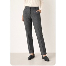 Lands End Canvas Gray Wool Blend Dress Pants Women s Size 8 Straight Leg