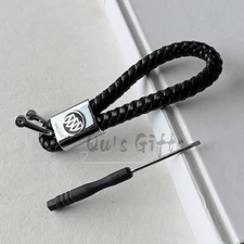 Buick Logo Black Weave Calf Leather Keychain US Seller Free Shipping