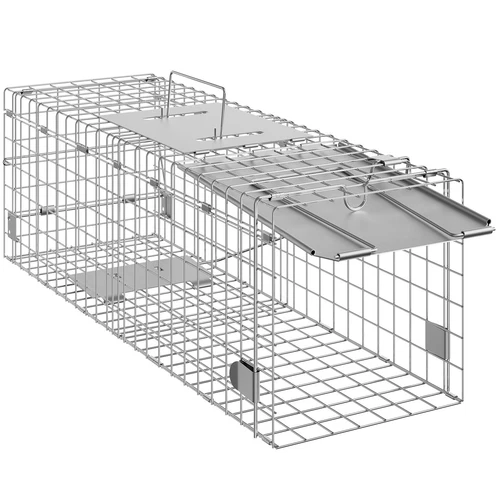 VEVOR Live Animal Cage Trap 24" x 8" x 8" Humane Cat Trap Cats Squirrels Mouse - Picture 9 of 12