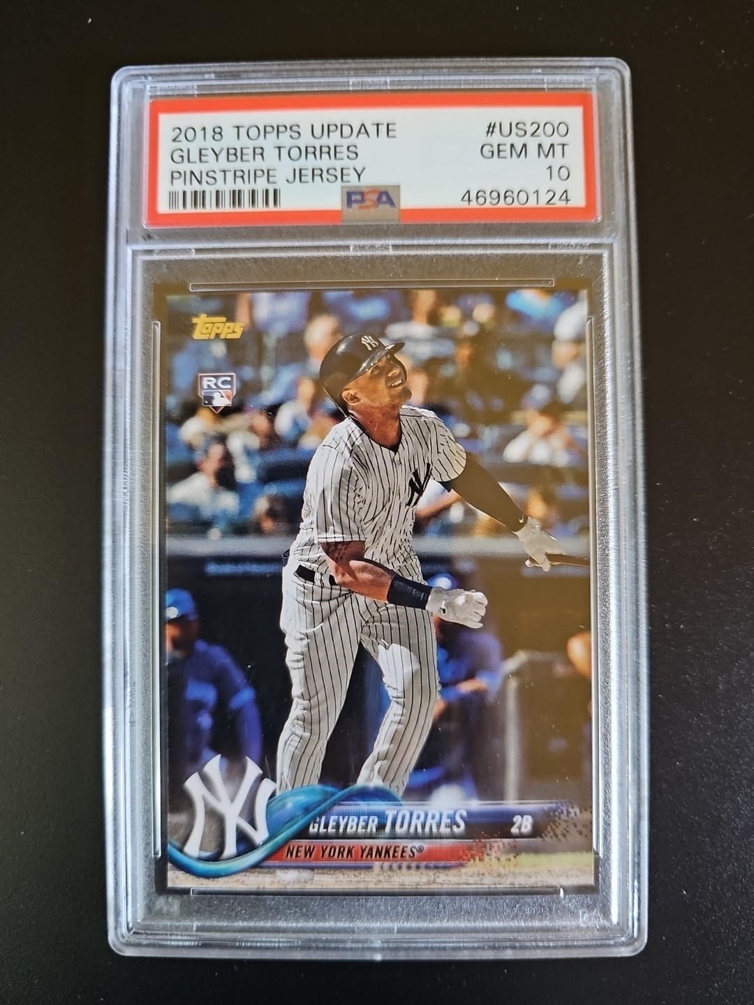 2018 Topps Update - Gleyber Torres #US200 Batting Pinstriped Jersey (RC) PSA 10