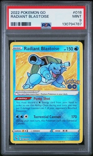 2022 Pokemon Go Radiant Blastoise #018 PSA 9 MINT