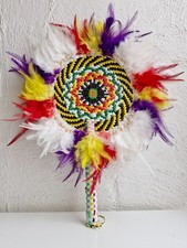 40cm Handmade Tuvaluan Tuvalu Woven Fan Ili Feathers - Richmond/ Postage