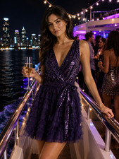 mark james by badgley mischka Purple party dress Size 8 NWOT