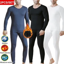 Mens Thermal Underwear Set Base Layer Undershirts Long Johns Top Bottom Pants US