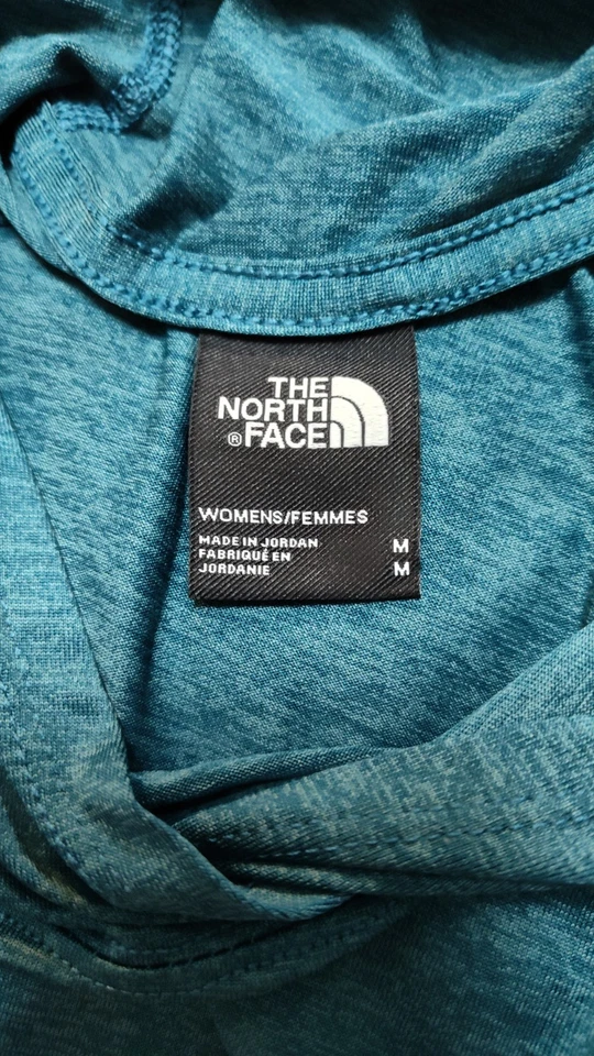 Camisa atlética The North Face verde azulado manga larga con capucha para mujer talla M” Foto 3 de 4