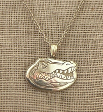 Vintage 10K Yellow Gold University of Florida GATORS Pendant On 14K GF Chain