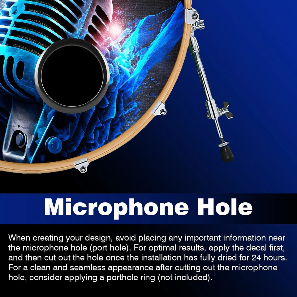 Заказные наклейки на головку басового барабана 22 дюйма наклейка виниловая музыкальная группа - Изображение 4 из 4