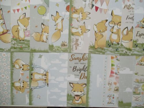 18 x DL Hunkydory Foxy Fun Craft Papers toppers - cute foxes - Picture 1 of 1