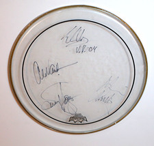 Van Halen REAL SIGNED concert used Drumhead JSA LOA Eddie Alex Hagar Anthony