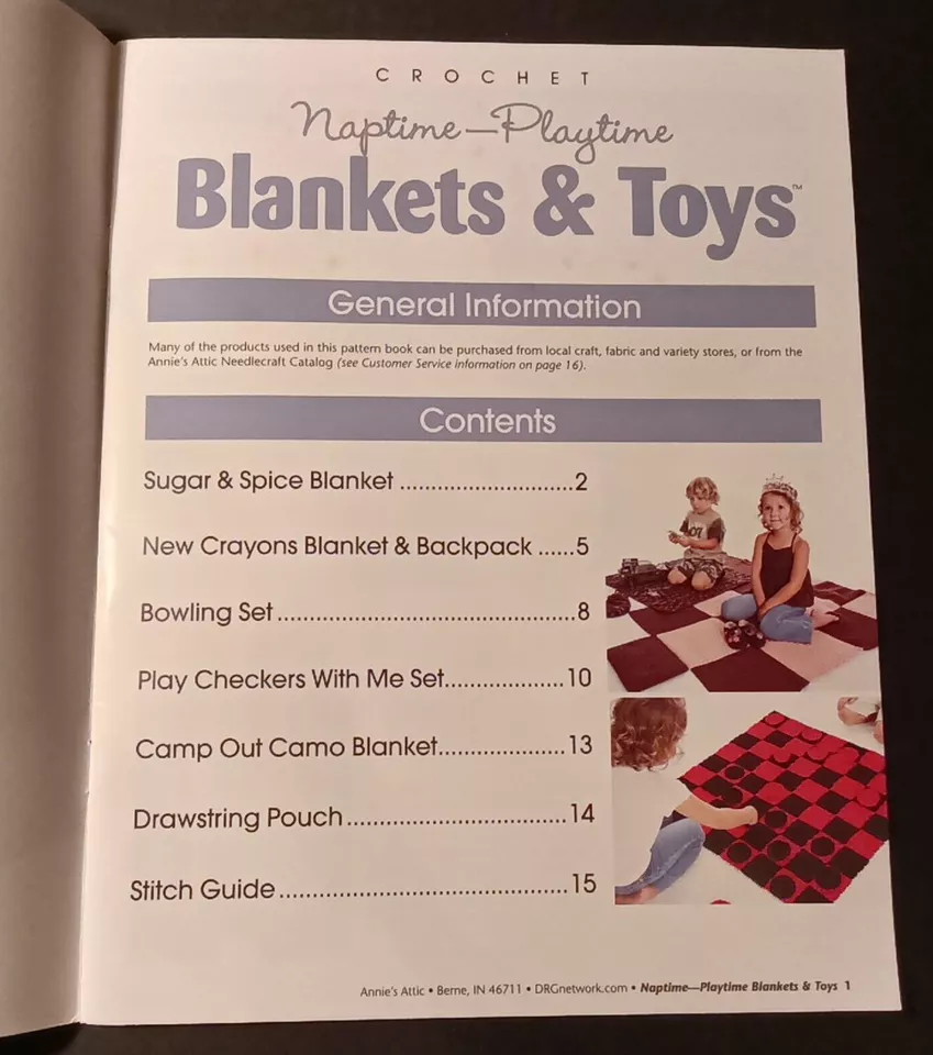 Annie's Attic: NAPTIME~PLAYTIME BLANKETS & TOYS Crochet Book #877536 - Image 3 of 4