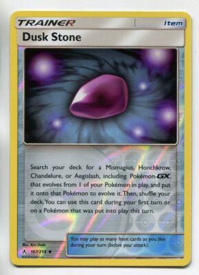 Pokemon TCG Sonne & Mond Unbroken Bonds Reverse Holofoil Unc. Karte #167 Dämmerungsstein