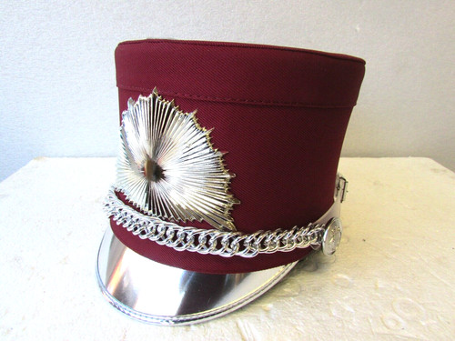 DeMoulin Marching Band Hat Shako Burgundy Glory Starburst w/ Carry Box  S M L XL