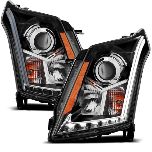 FOR2010-2016 Cadillac SRX Black Projector Headlights w/High Intensity LED DRLs - Picture 1 of 4