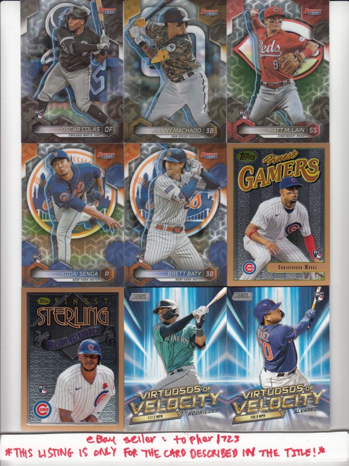 2023 Bowman's Best Baseball Base MATT MCLAIN RC #39 Reds