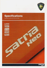 Proton Satria Neo Specification 2009-10 UK Market Foldout Brochure 1.6 GSX Sport