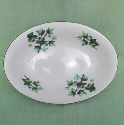 G L M (Einzelhandel) Bone China ovale offene Gemüseschale - Efeu Muster - 25 cm lang
